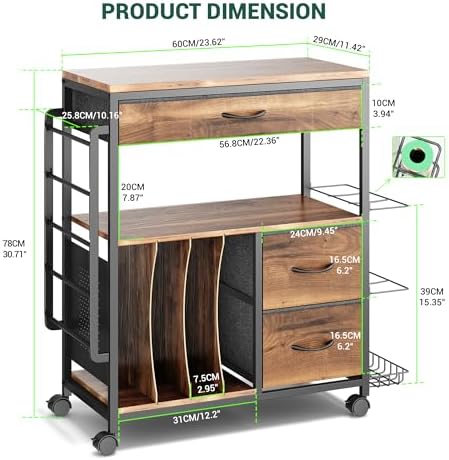 punluxu wrapping paper storage cart for 12 rolls, package contents