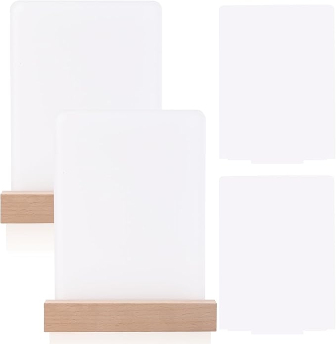 5" x 7"- 4 pcs Acrylic 2 pcs Frame Sublimation LED Acrylic Photo Frames Night Lights Blanks Heart Shape,with Warm Color Light with Wood Stand for Heat Press Machine Printing