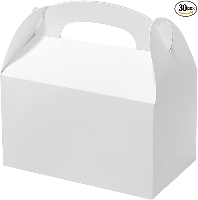 Bonfasvo Gift Boxes 30 Pack 6.2x3.5x3.5 inches White Fold Kraft Paper Boxes Bridesmaids Proposal Box Cupcake Boxes Easy Assemble Boxes with Lids for Wedding Birthday Party Christmas