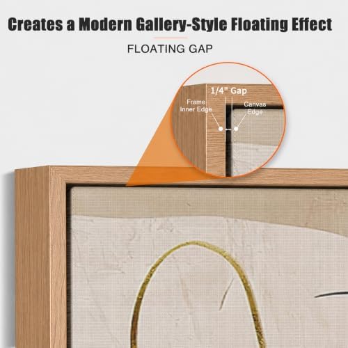 canvas floater frame for 1”–1.25”deep gallery wrapped canvas, front angle view