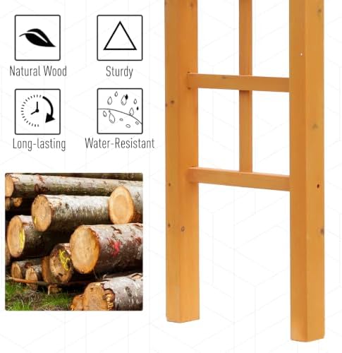 outsunny 85" wooden garden arbor, garden arch for, side view
