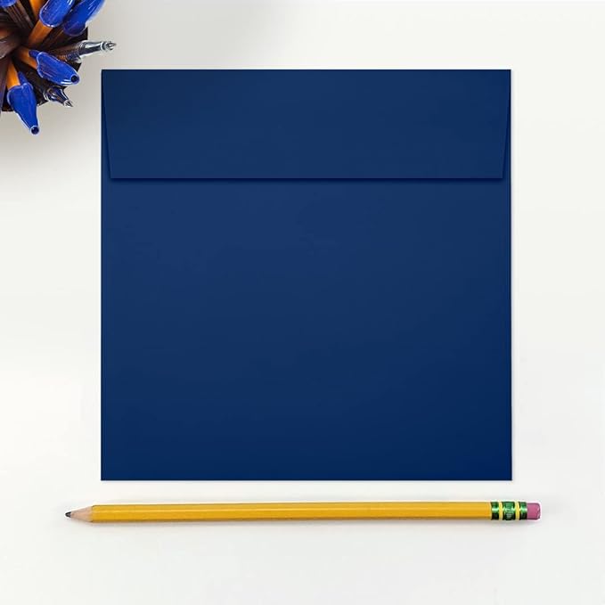 LUXPaper Square Invitation Envelopes | Peel & Press | 6" x 6" | Navy Blue | 80lb. Text | 50 Qty