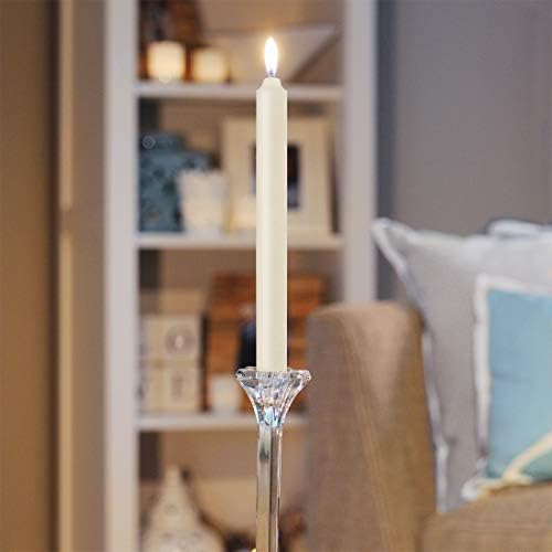 Root Candles 12-Count Unscented Dinner Candles Dripless Beeswax Enhanced Timberline™ Arista™ Boxed Candle Set, 9-Inch, Ivory