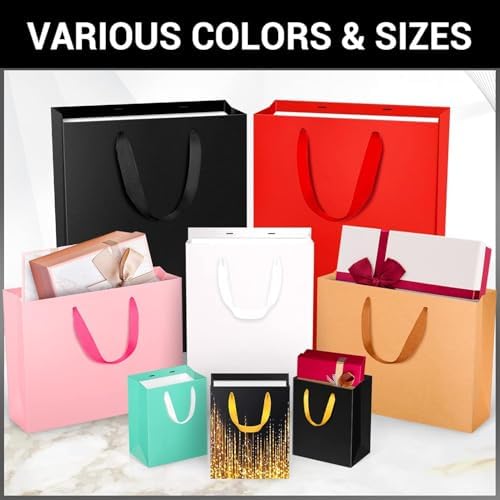eusoar extra large gift bags, 25pcs 16"x6"x12" red on a desk or shelf