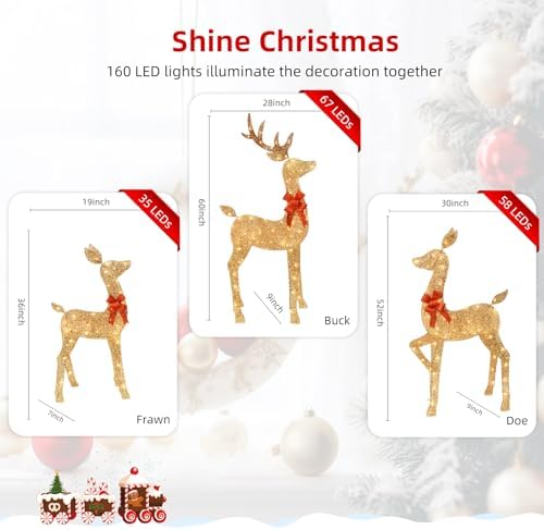 hoyechi 5 ft oversized christmas decorations outdoor lighted, close-up detail