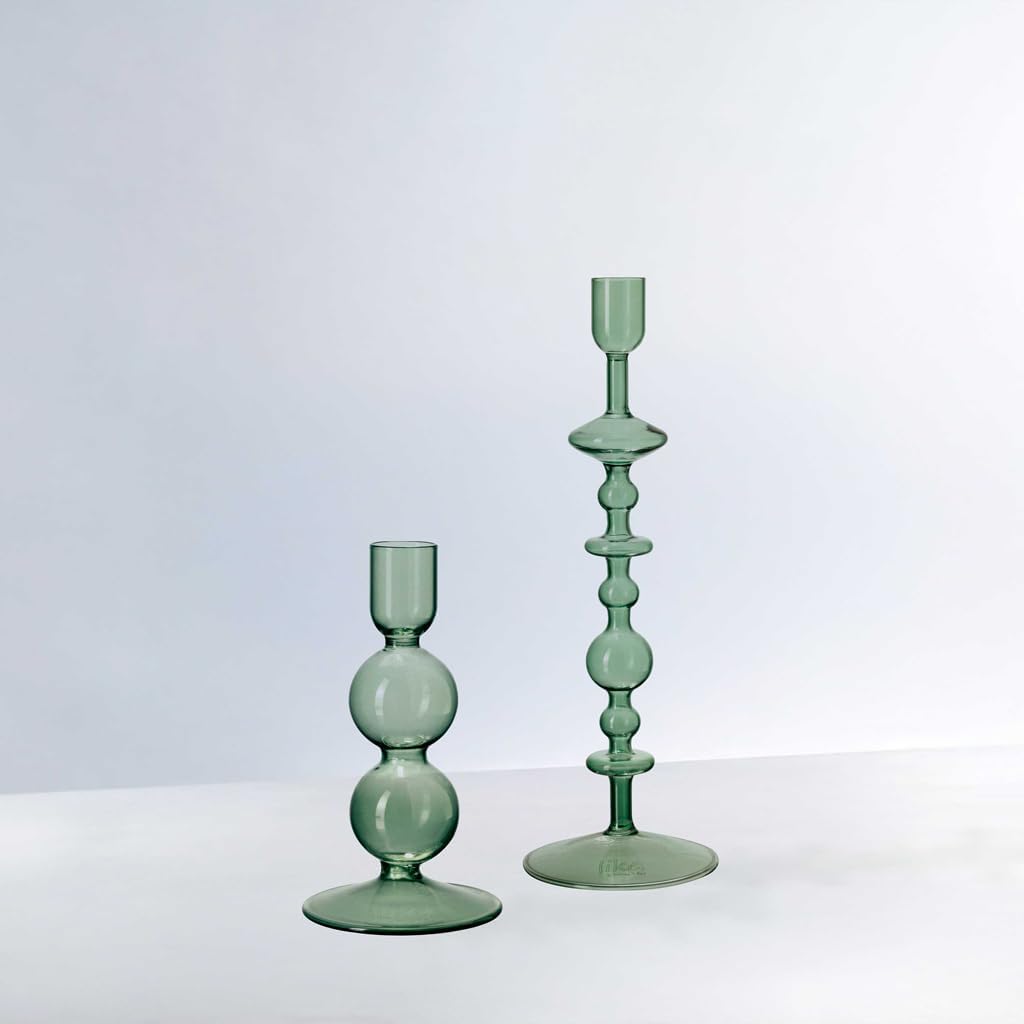 like. by Villeroy & Boch - Like Home Sage Candleholder, Elegant Glass Candleholder for Taper Candles, Home Decoration, Modern Design,Borosilicate Glass, Green