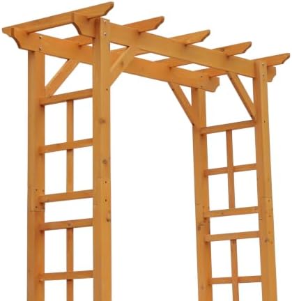outsunny 85" wooden garden arbor, garden arch for, view 9