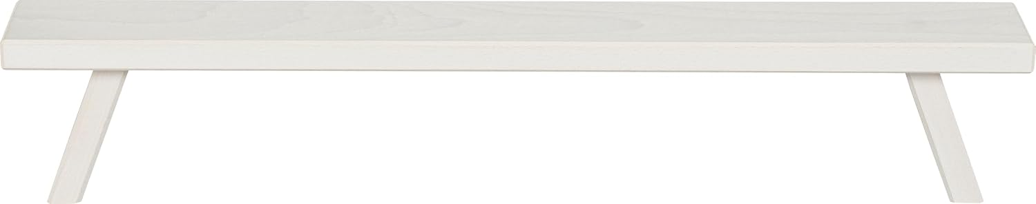 WEIGLA – Candle Arch Stand from The Ore Mountains | White | Erzgebirge Wooden Window Sill Riser | Decorative Beechwood Base for Christmas Candle Arches | Podium for Light Arch | 45 x 7.5 x 11 cm
