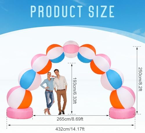 rattanview inflatable beach ball arch 8 ft summer shown in use