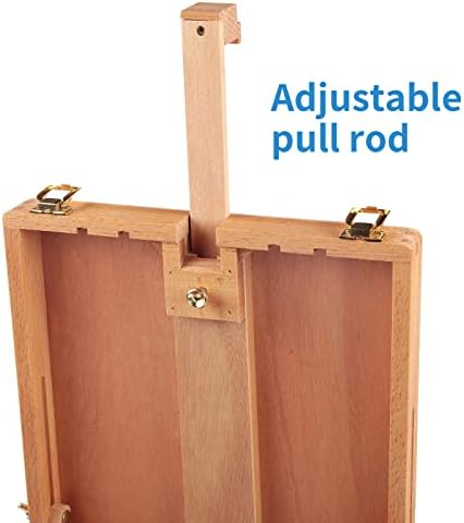 falling in art wooden tabletop easel, beech wood, front angle view