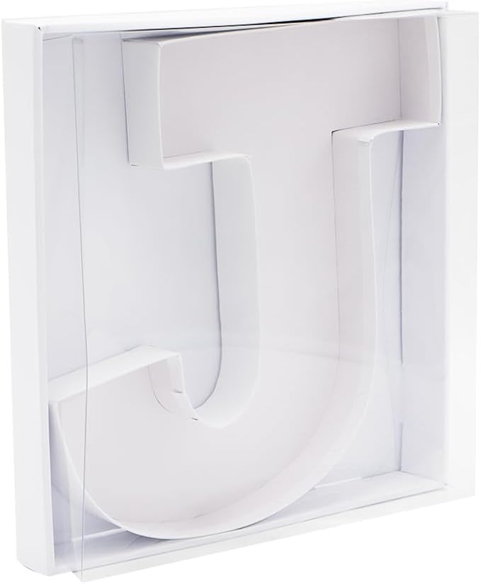 12" Fillable Cardboard Letter Charcuterie Gift Cupcake Box With Cover Sweets Packaging (J)