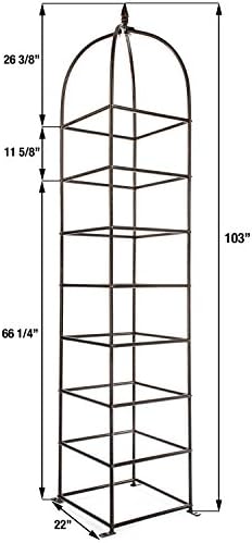 h potter 8.5 foot iron garden obelisk trellis, close-up detail