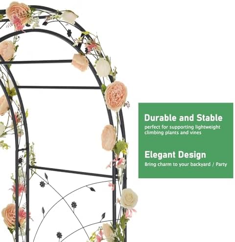 vingli garden arbor, arch for wedding ceremony party showing dimensions