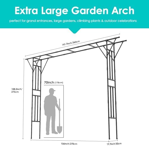 twira flat top garden arch trellis, 11ft x, close-up detail