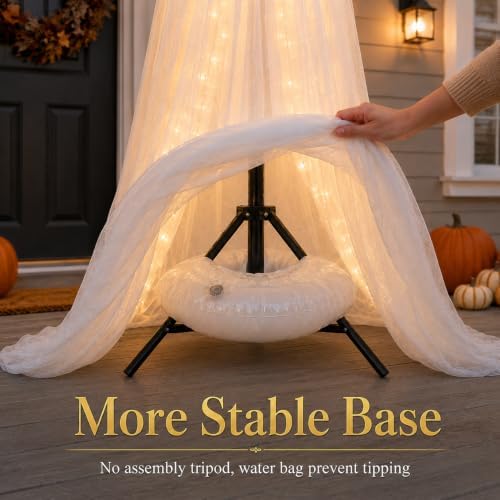 halloween decorations outdoor 3 pack lighted ghost-family with showing dimensions