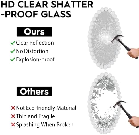oval round wall mirror - 30 inch decorative on a desk or shelf
