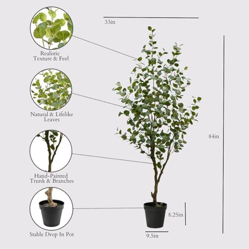 cg hunter, faux eucalyptus tree, 7 ft, black shown in use