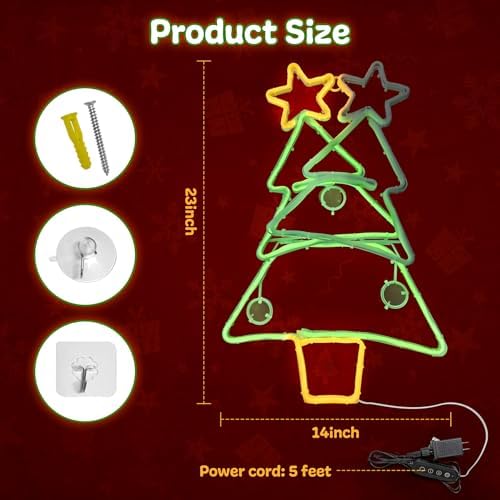 christmas tree neon sign, tree led neon light shown in use