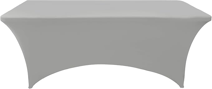 115 2-Pack 8ft Spandex Table Covers for Rectangle Folding Tables - Washable Elastic Tablecloth - Ultimate Fitted Table Protector for Parties, Banquet, and Wedding