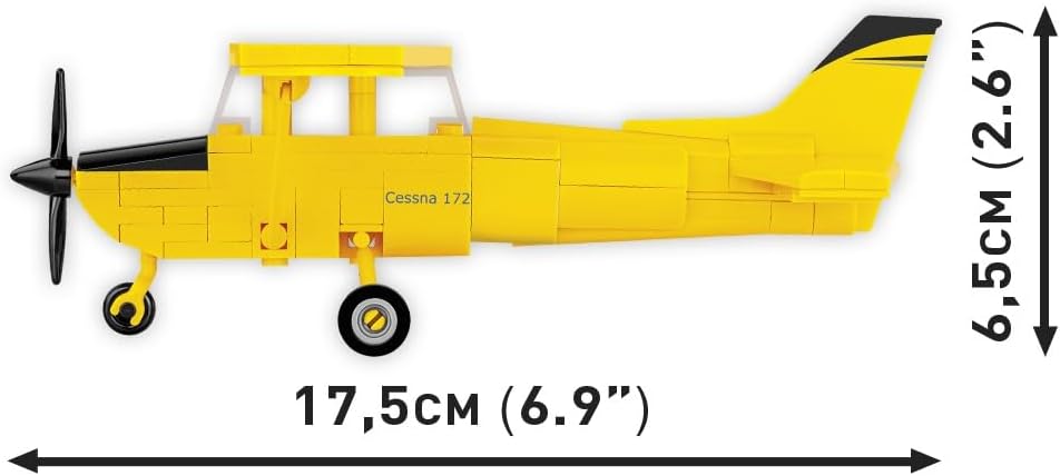 cobi cessna 172 skyhawk, yellow building set, 160, side view
