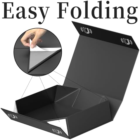 pshvym 5pack gift box 11.5x7.8x3 in,black gift boxes, close-up detail