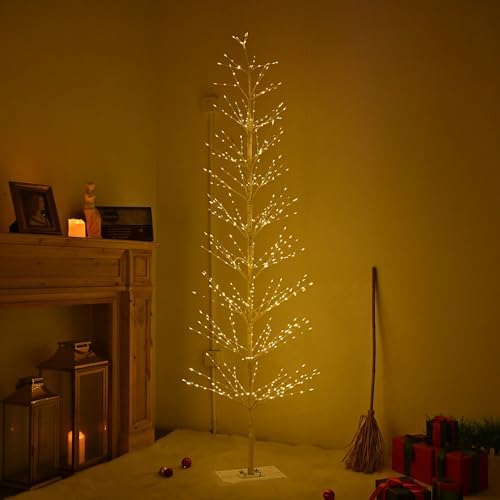 7ft birch tree with 736 led lights, artificial, package contents