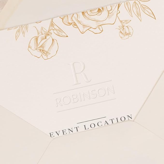Personalized Wedding Embosser | Custom Made with Initials or Monograms for Couples | Elegant Designs for Stationery, Invitations, Napkins, and More (Design 10)