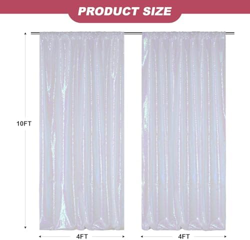 squarepie 2 pcs 4x10ft iridescent sequin backdrop for, package contents