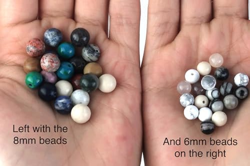 8mm natural gemstone beads,1mm hole adult jewelry making, package contents