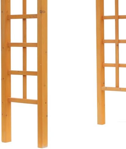 outsunny 85" wooden garden arbor, garden arch for, front angle view
