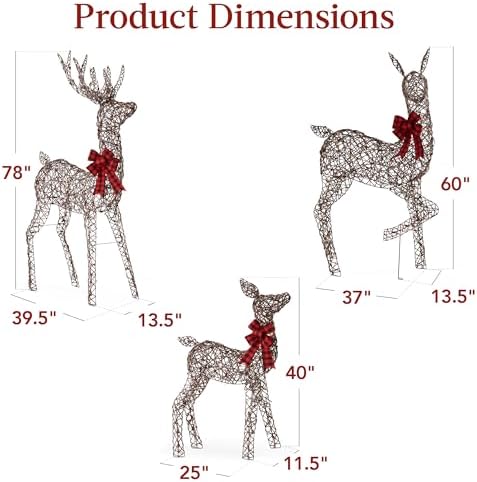 best choice products 6.5ft 3-piece large lighted christmas on a desk or shelf