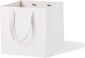 White Paper Gift Bag 4 x 4 Gift Box Small Square Bottom Paper Bags with Handles for Wedding Baby Shower Birthday Party (White, 4 x 4 x 4 in, 10 CT)