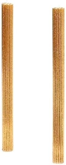 Gold Rush 12 Inch Natural Beeswax Glitter Taper Candles, Gold Color, Boxed Set of 2, Non-Sparking, Non-Toxic, Dripless, Hand Made in California