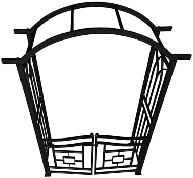 oakland living black aluminum garden arbor arch with, package contents