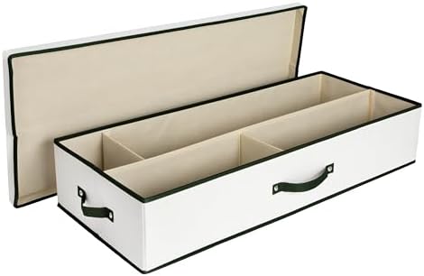 household essentials holiday gift wrap organizer with lid, front angle view
