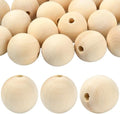 ornazy 100pcs natural wood balls with big hole, main product view