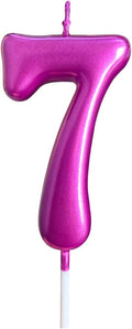 7th Birthday Candle Seven Years Purple Happy Birthday Number 7 Candles for Cake Topper Decoration for Party Kids Adults Numeral 70 47 27 37 77 75