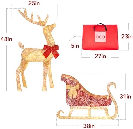 best choice products 4ft lighted 2d reindeer & on a desk or shelf
