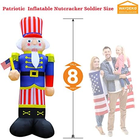 independence day inflatable nutcracker soldier yard decoration lighted showing dimensions