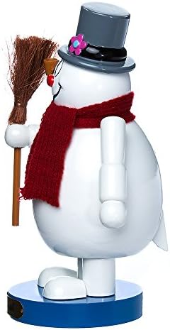 kurt adler wooden frosty the snowman nutcracker, 10" showing dimensions