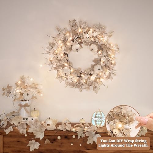 26 inch large foldable fall wreath for front, package contents