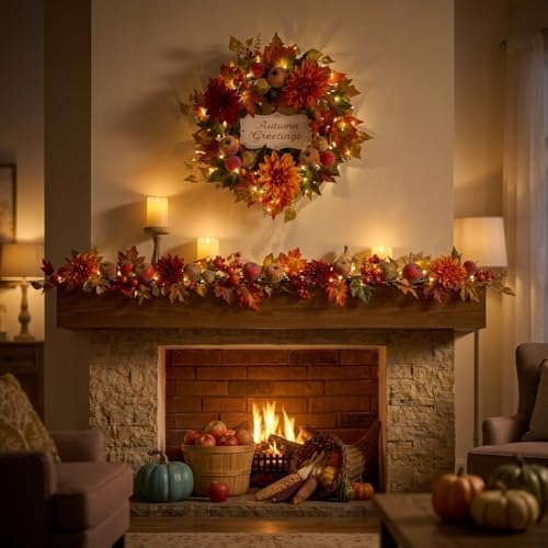 valery madelyn 6ft pre-lit fruits & dahlia fall, package contents