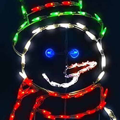 productworks snowman yard decoration - lighted led display showing dimensions