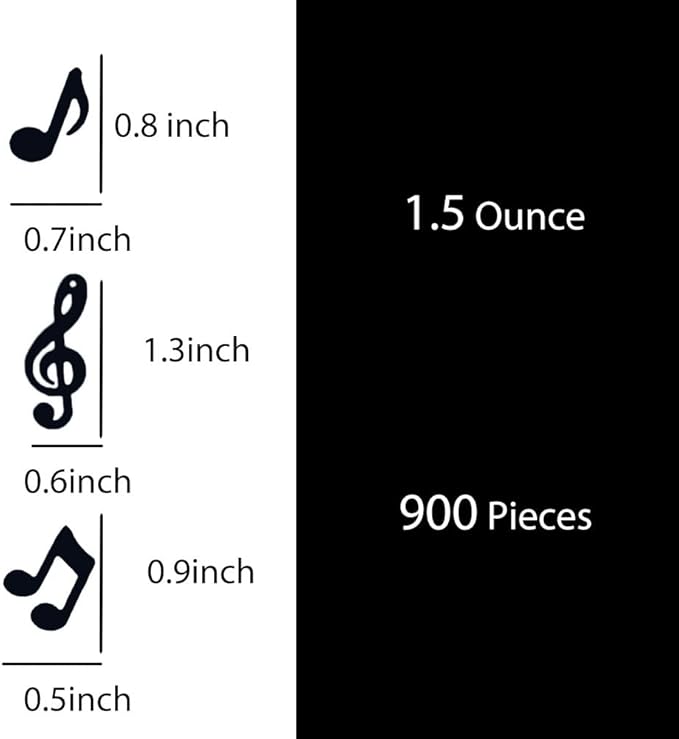 Confetti Musical Notes Confetti Black Musical Clef Cutout for Music Party Reception Birthday Wedding Engagement Baby Shower Party Decoration Supplies 3 style(Music)