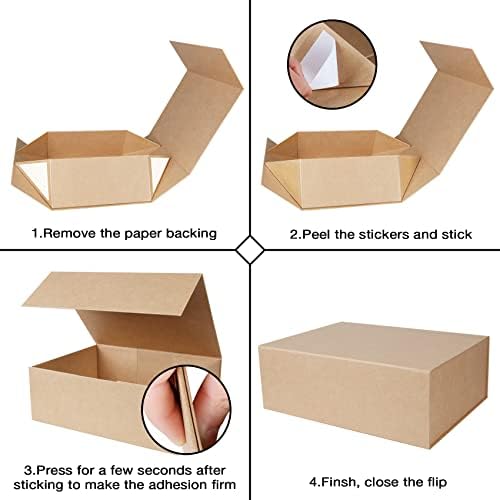 aimyoo brown magnetic gift boxes with lids 13.8x9x4.3, close-up detail