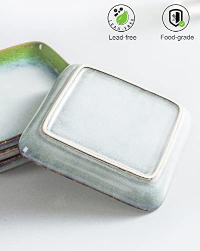 square appetizer plates set of 4, 6 inch, package contents