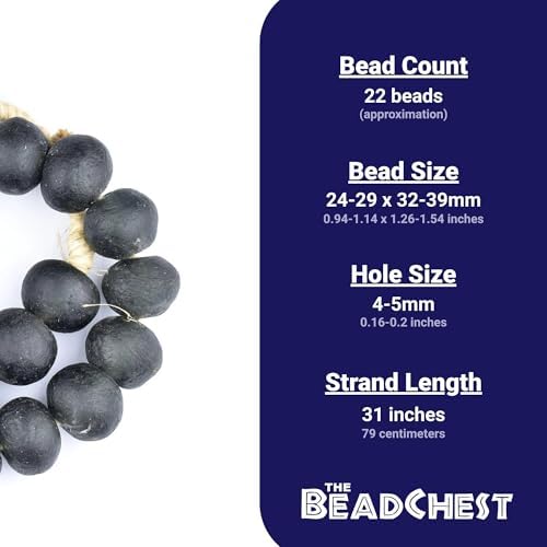 super jumbo recycled glass beads - beaded wall, side view