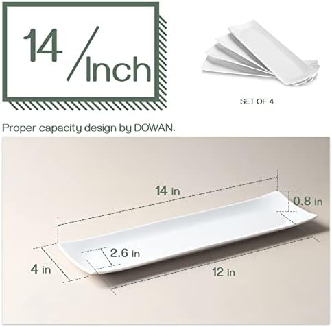 dowan 14" sushi plate set of 4, package contents