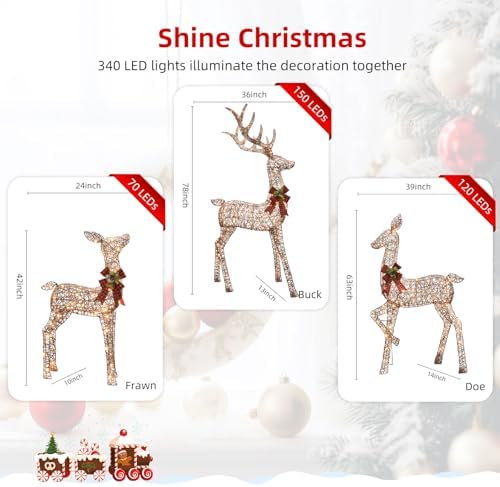 hoyechi 6.5 ft oversized christmas decorations outdoor lighted, close-up detail