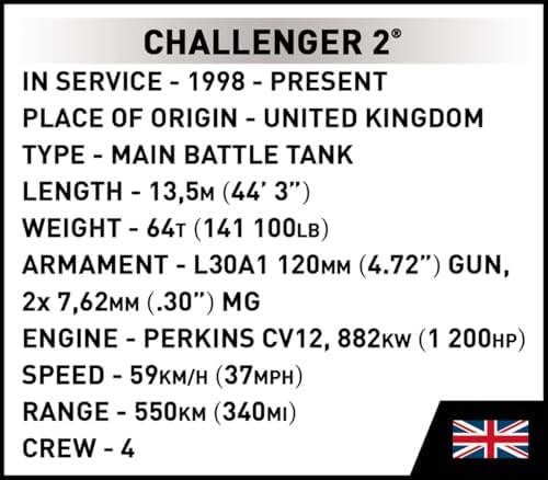 cobi armed forces challenger 2 tank building set, view 14
